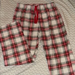Cozy Plaid Lounge Pants with Red Tie